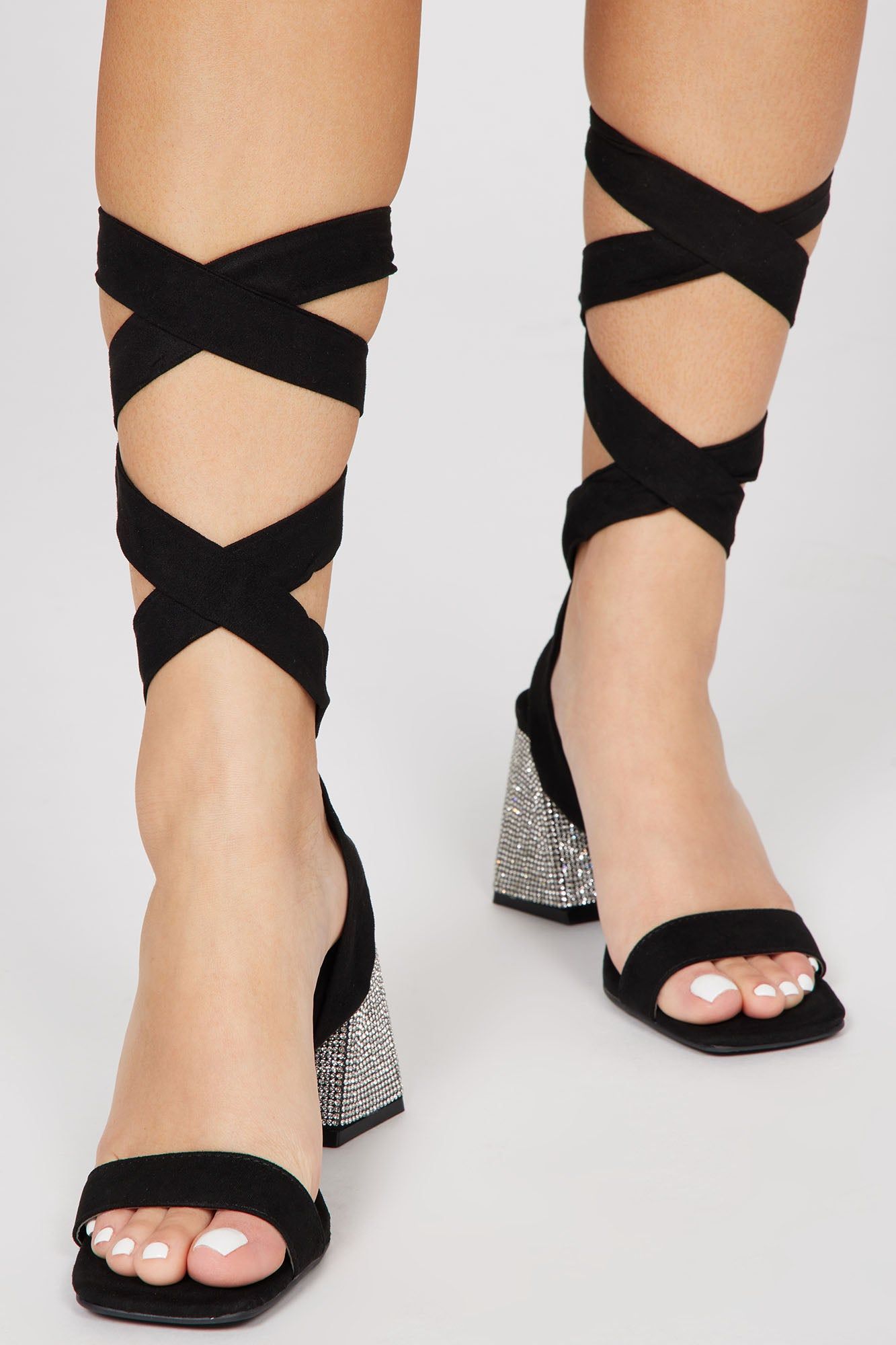 Unique Love Wrap Up Heeled Sandals - Black sold by Fashion Nova product image thumbnail 2