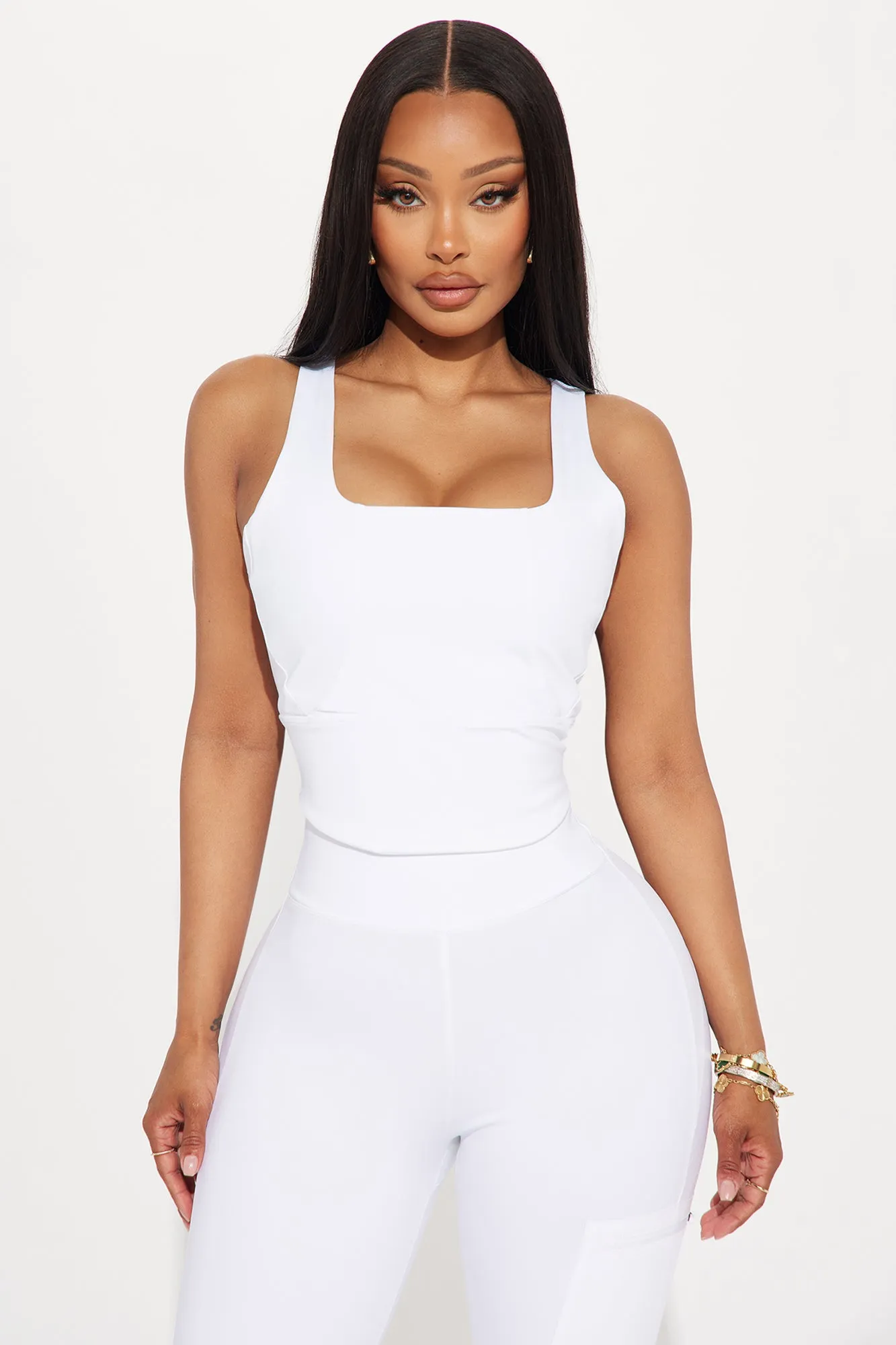 Miles Ahead Elevate Active Top - White sold by Fashion Nova
