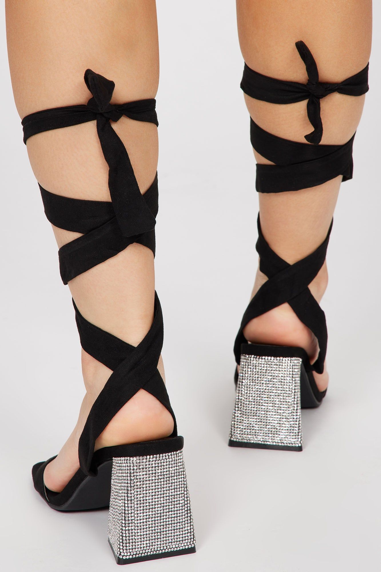 Unique Love Wrap Up Heeled Sandals - Black sold by Fashion Nova product image thumbnail 4