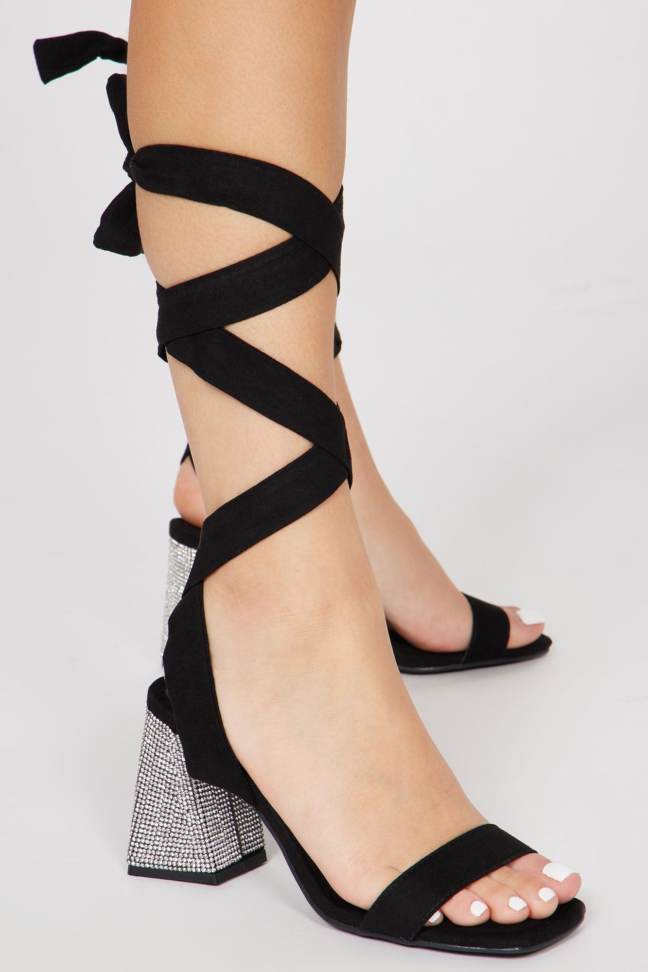 Unique Love Wrap Up Heeled Sandals - Black sold by Fashion Nova product image thumbnail 3