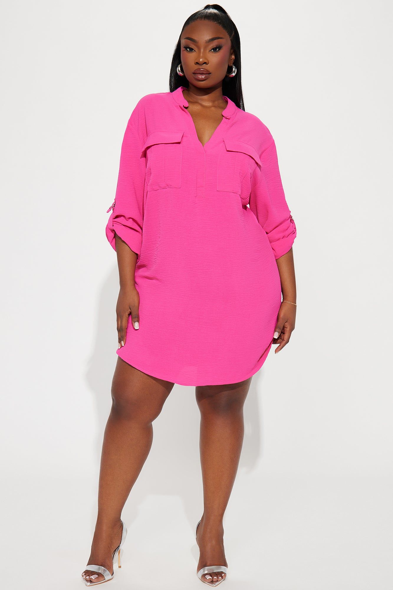 Jennifer Mini Shirt Dress - Magenta sold by Fashion Nova product image thumbnail 5