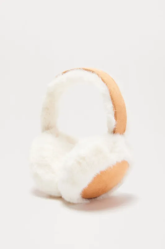 Sherpa Chic Earmuffs - Brown/combo sold by Fashion Nova