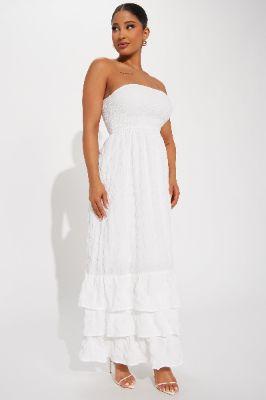 Alice Textured Maxi Dress - White sold by Fashion Nova