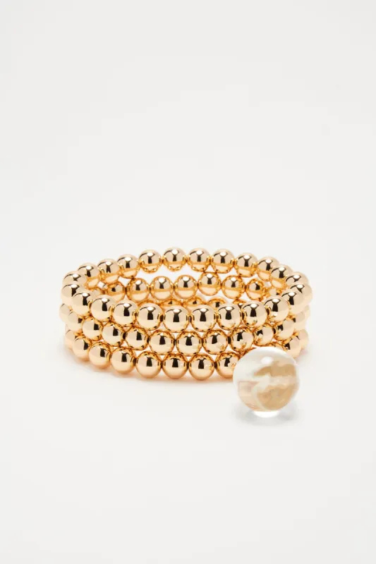 Made My Day 3 Piece Bracelet Set - Gold sold by Fashion Nova