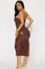 Denise Strapless Sequin Maxi Dress - Chocolate sold by Fashion Nova