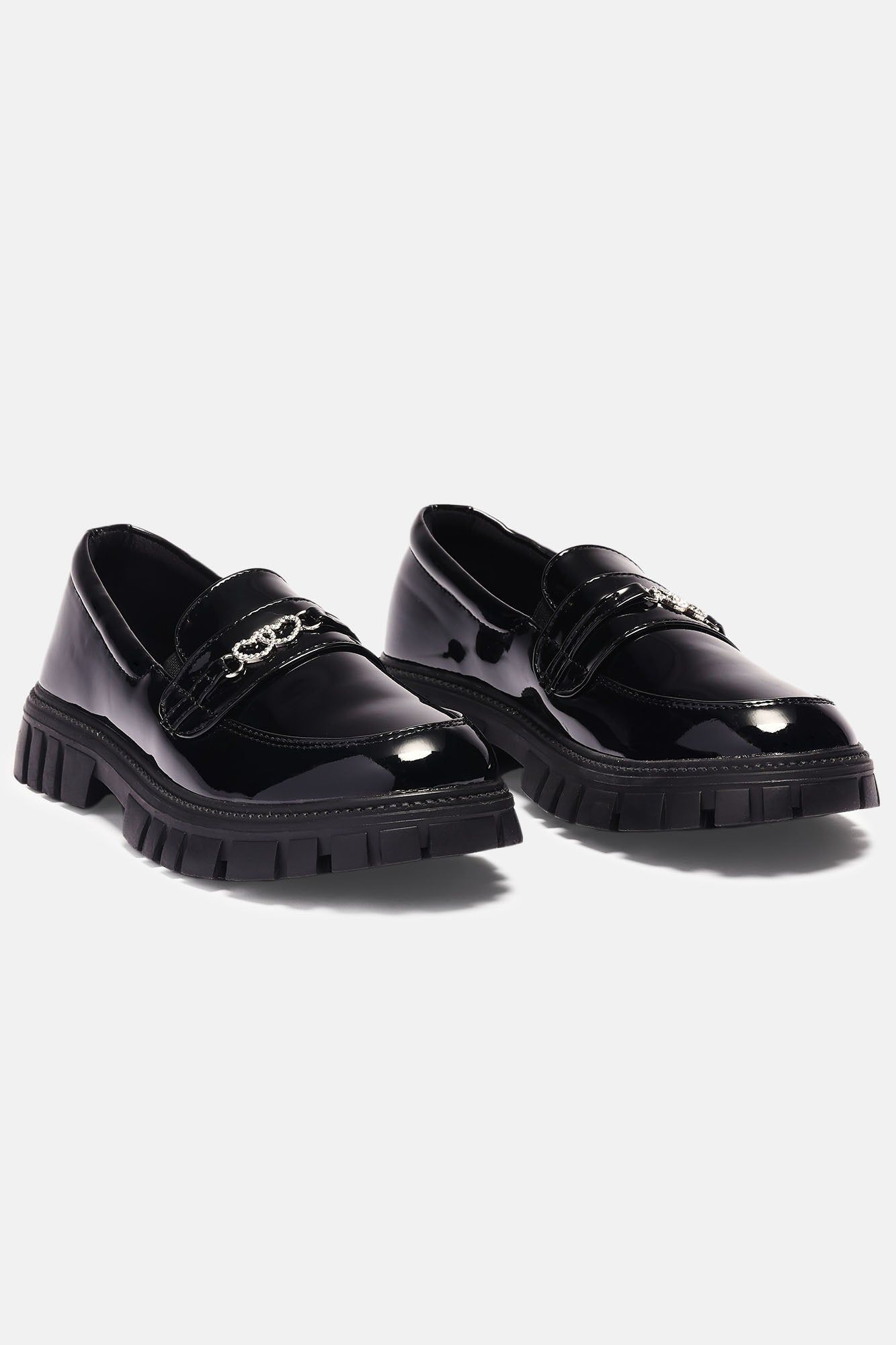 Mini Patent PU Loafers - Black sold by Fashion Nova
