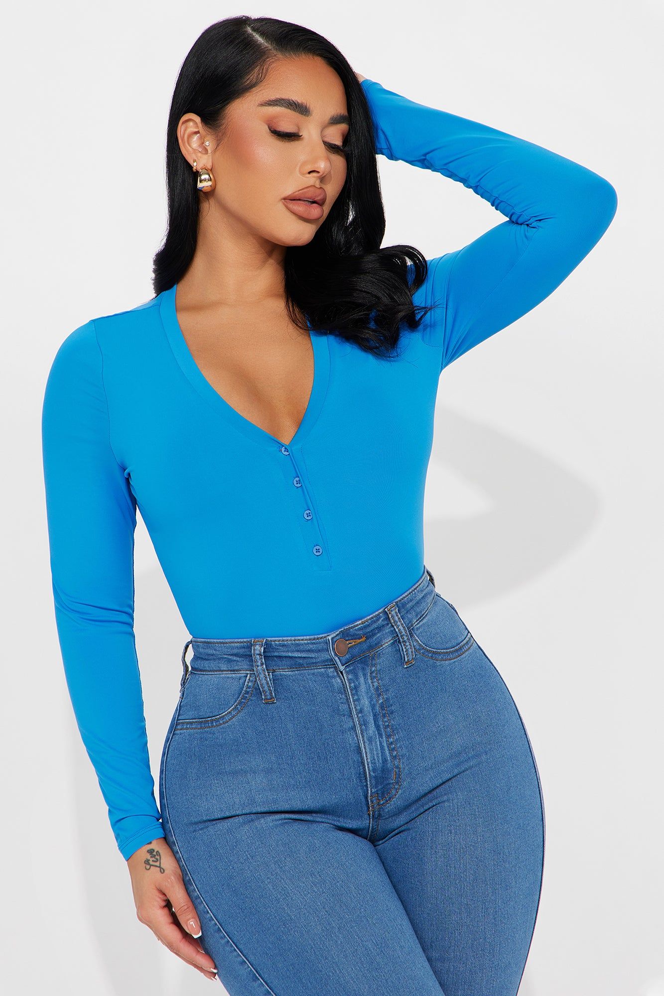 Katerine Double Layered Bodysuit - Cobalt Blue sold by Fashion Nova product image thumbnail 3