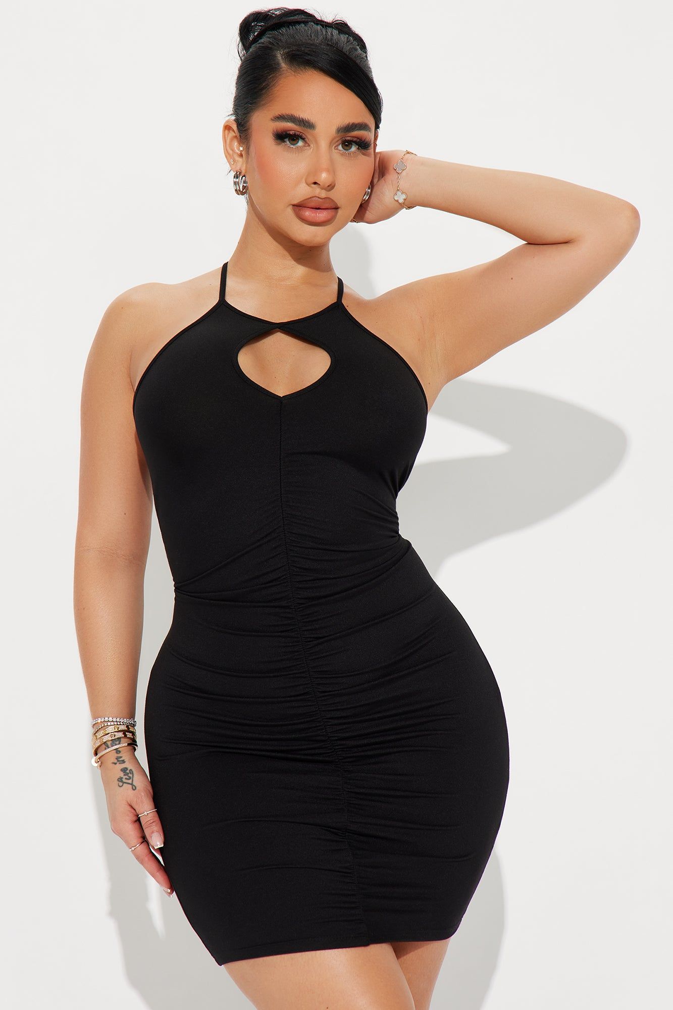 Chiara Ruched Mini Dress - Black sold by Fashion Nova product image thumbnail 2