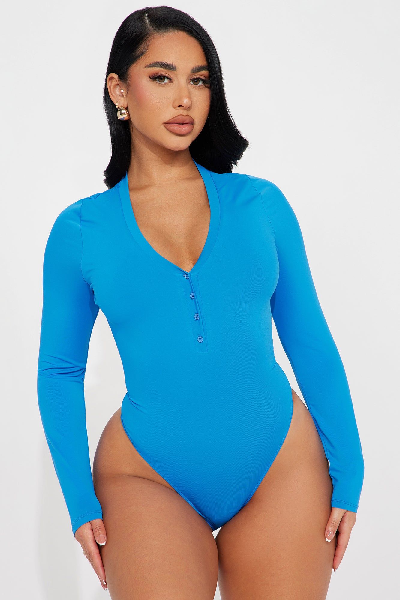 Katerine Double Layered Bodysuit - Cobalt Blue sold by Fashion Nova