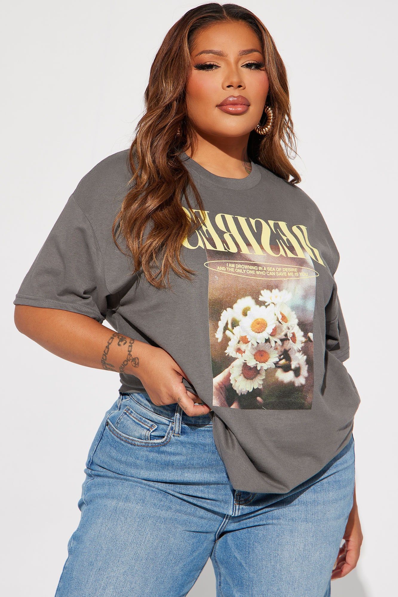 Hidden Desires Graphic Tshirt - Grey sold by Fashion Nova product image thumbnail 4