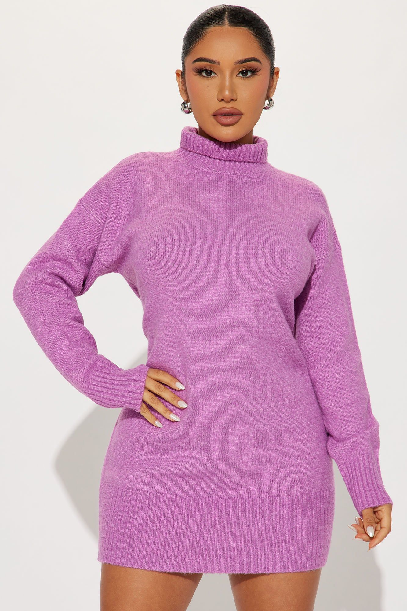 Manhattan Sweater Mini Dress - Pink sold by Fashion Nova