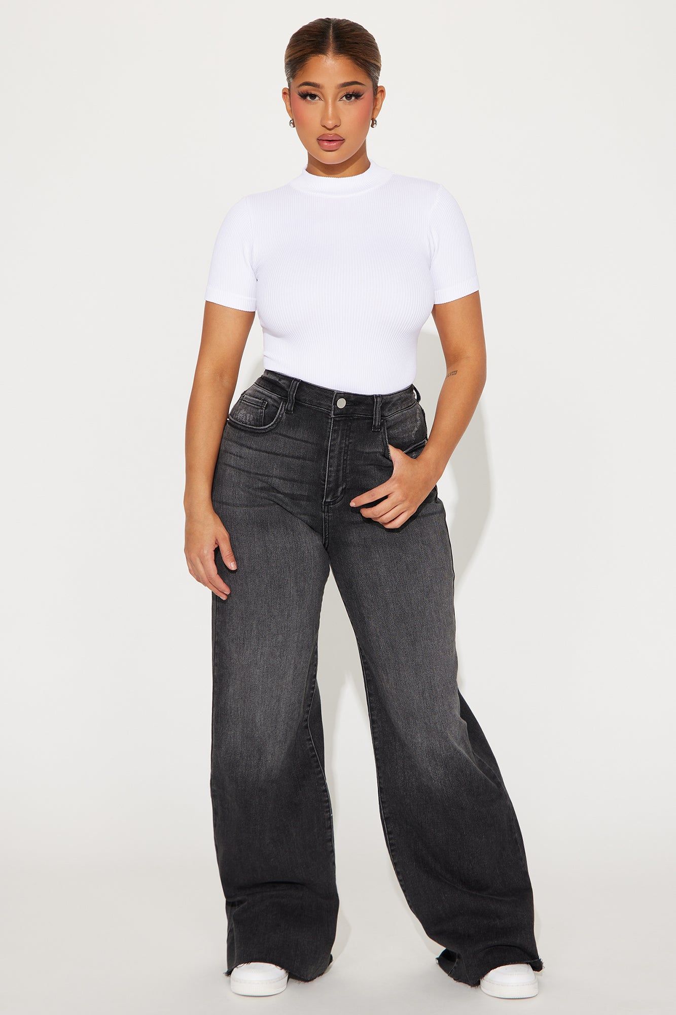 Ava Mock Neck Seamless Top - White sold by Fashion Nova product image thumbnail 2