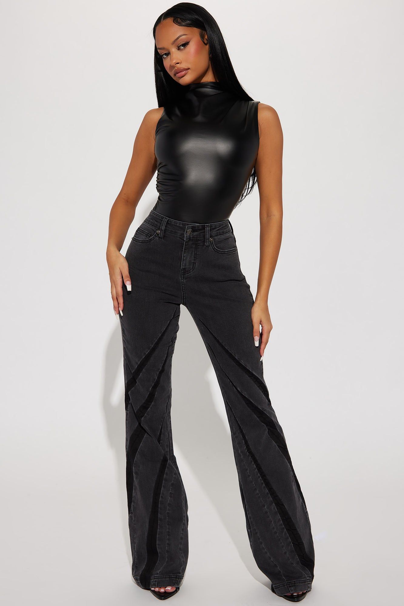 Kourtney Faux Leather Bodysuit - Black sold by Fashion Nova product image thumbnail 2