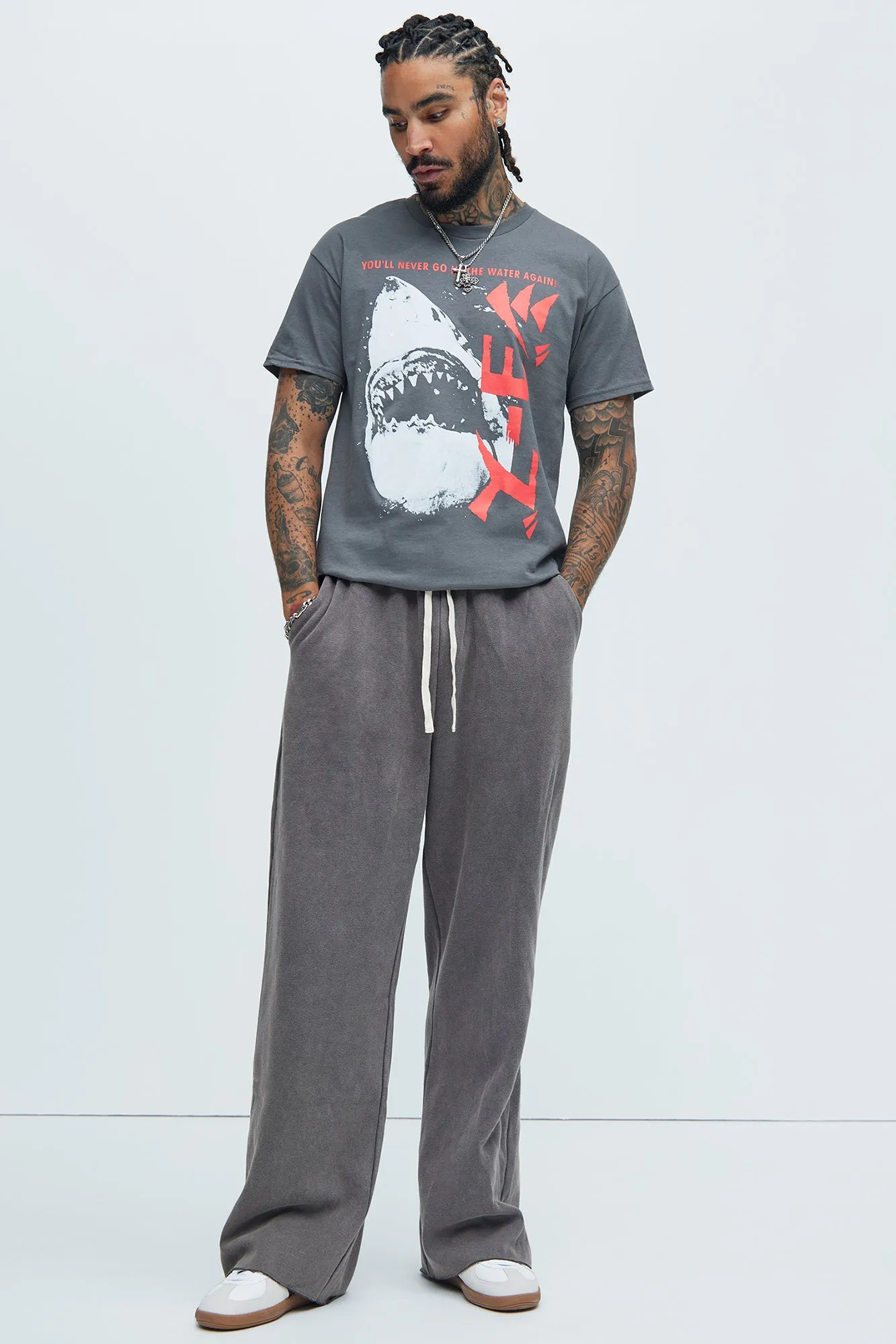 Jaws Attacks Short Sleeve Tee - Charcoal sold by Fashion Nova product image thumbnail 2