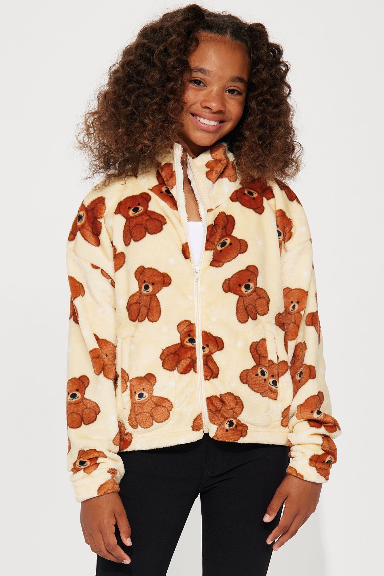 Mini Star Of The Show Plush Jacket - Beige sold by Fashion Nova