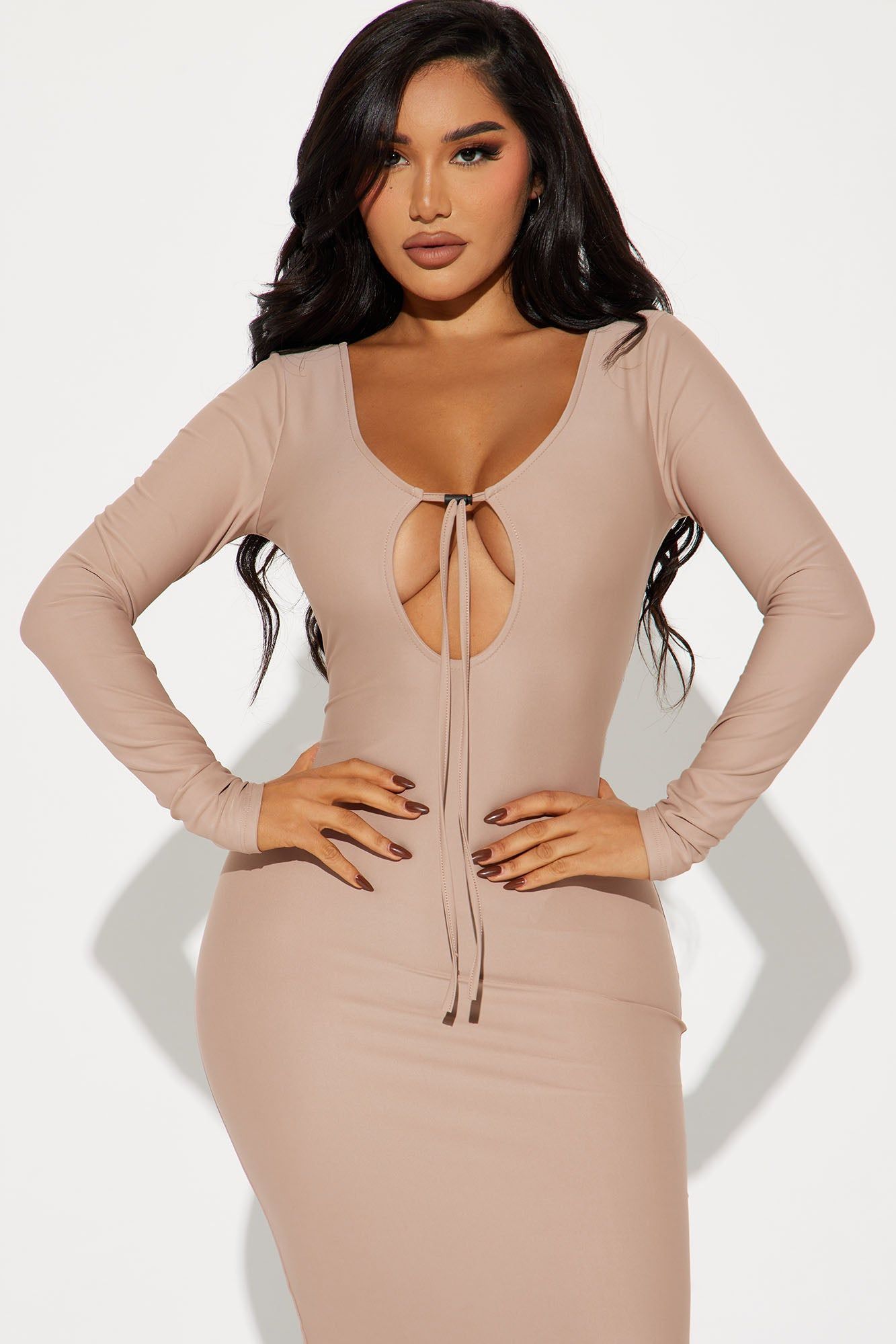Demi Midi Dress - Taupe sold by Fashion Nova product image thumbnail 2