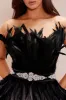Katia Feather Mini Dress - Black sold by Fashion Nova