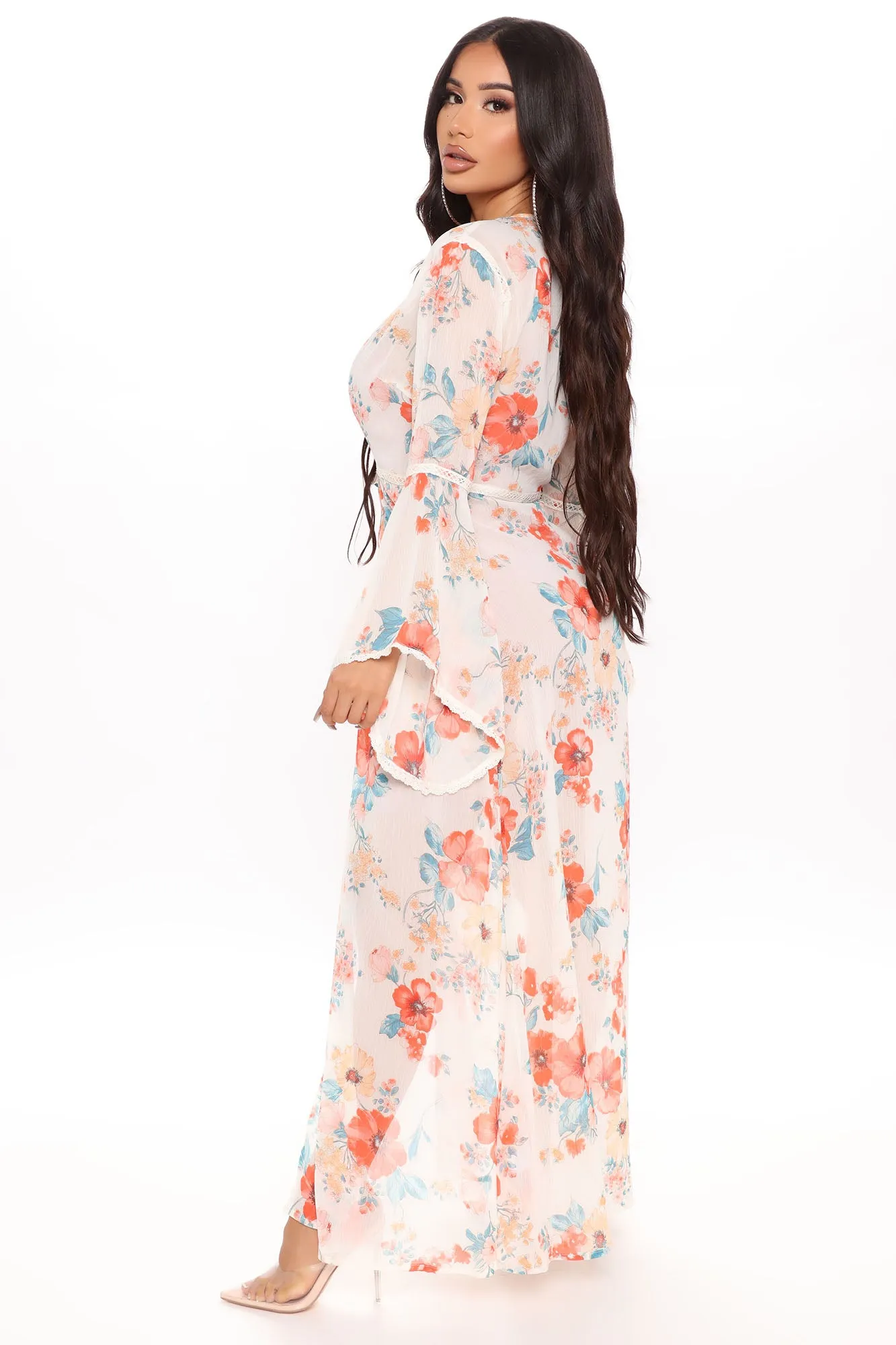 Make Me Want To Love Floral Duster - Ivory/combo sold by Fashion Nova product image thumbnail 3