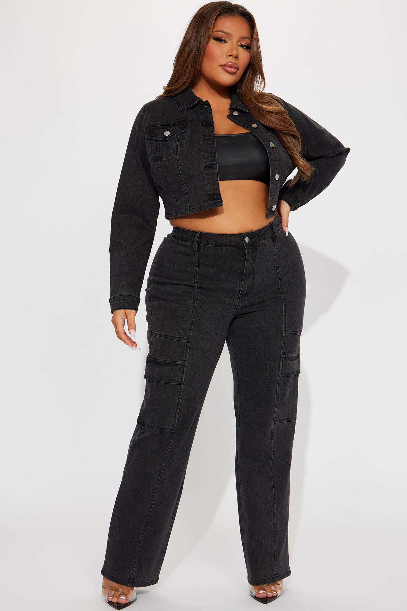 Non Disclosure Stretch Straight Leg Jeans - Black Wash sold by Fashion Nova product image thumbnail 4