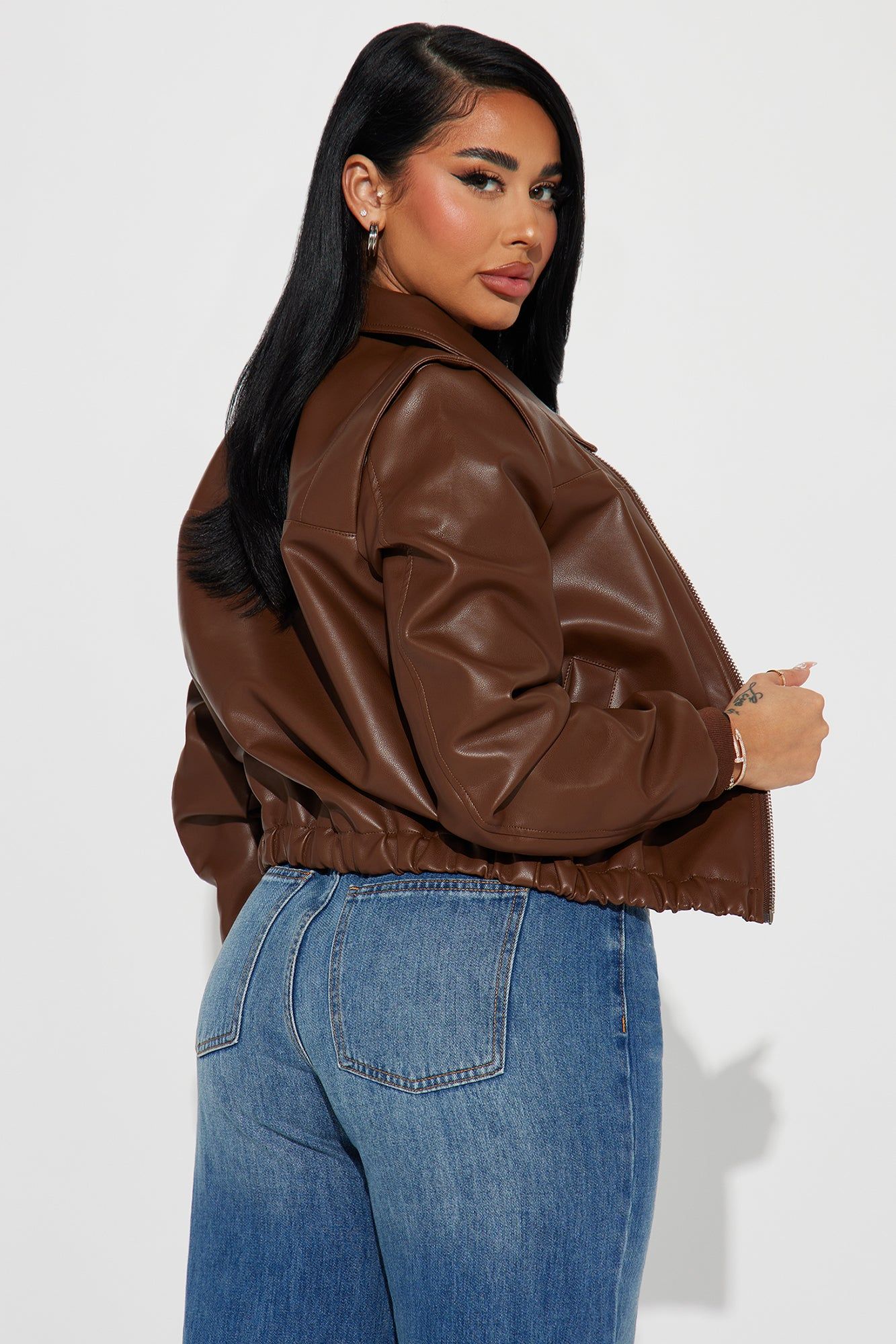 All Seasons Bomber Jacket - Chocolate sold by Fashion Nova product image thumbnail 3