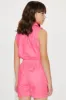 Mini Cargo Poplin Romper - Neon Pink sold by Fashion Nova