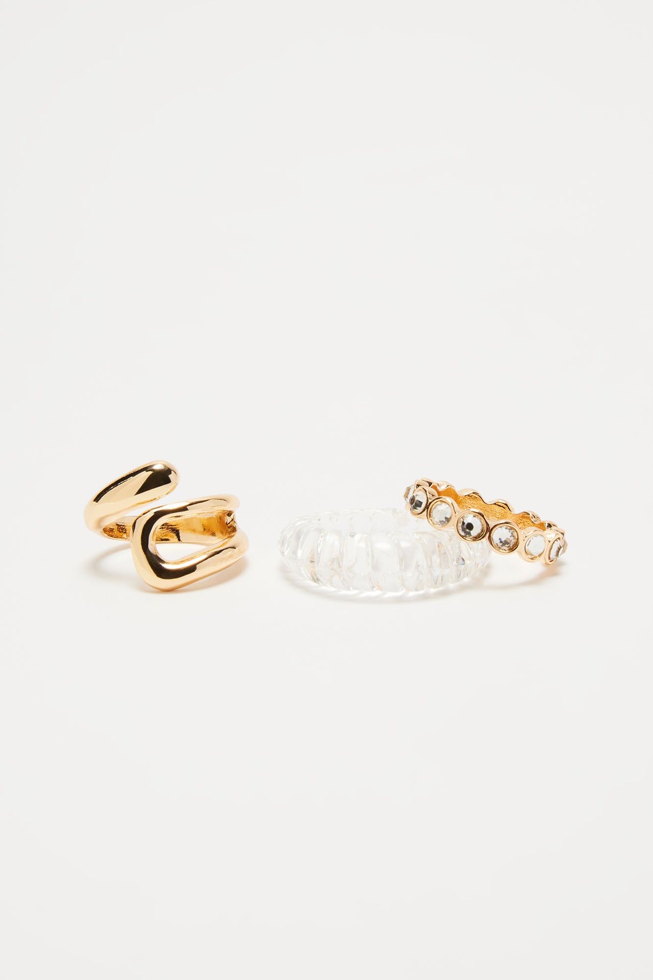 Clearer Skies 3 Piece Ring Set - Gold/combo sold by Fashion Nova product image thumbnail 3