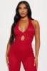 Pearl Dream Embellished Jumpsuit - Red sold by Fashion Nova