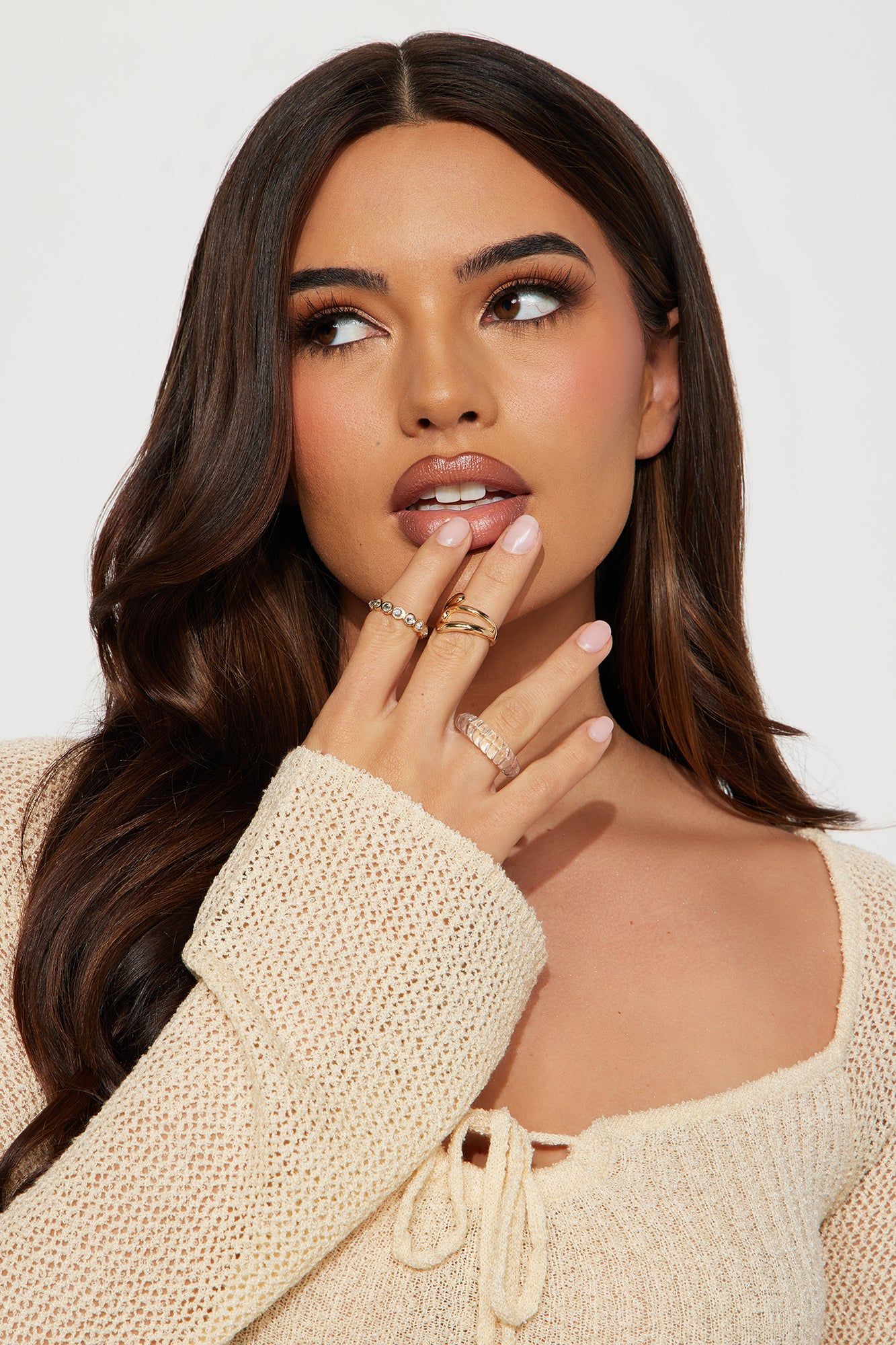 Clearer Skies 3 Piece Ring Set - Gold/combo sold by Fashion Nova product image thumbnail 2