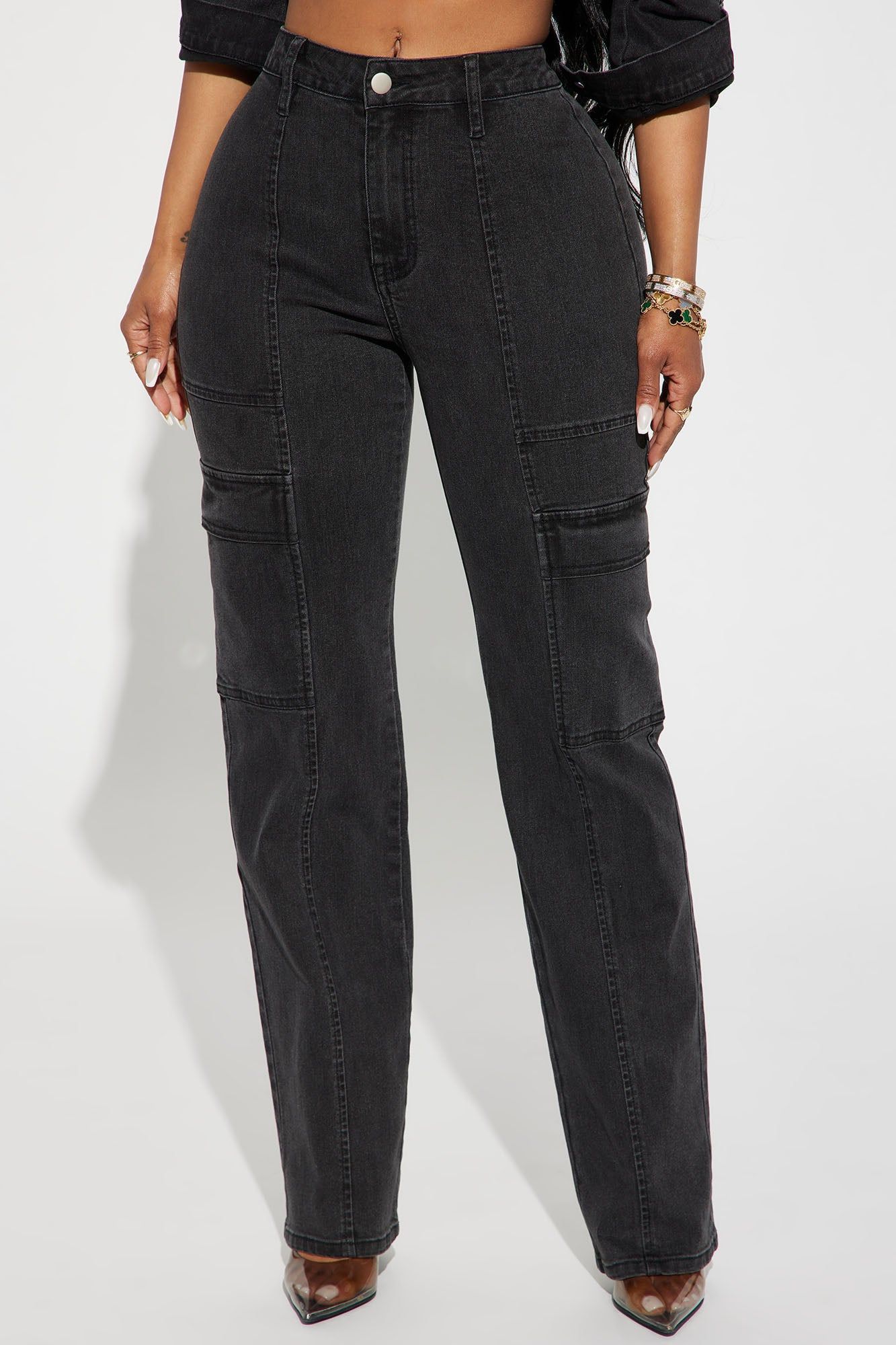 Non Disclosure Stretch Straight Leg Jeans - Black Wash sold by Fashion Nova product image thumbnail 2