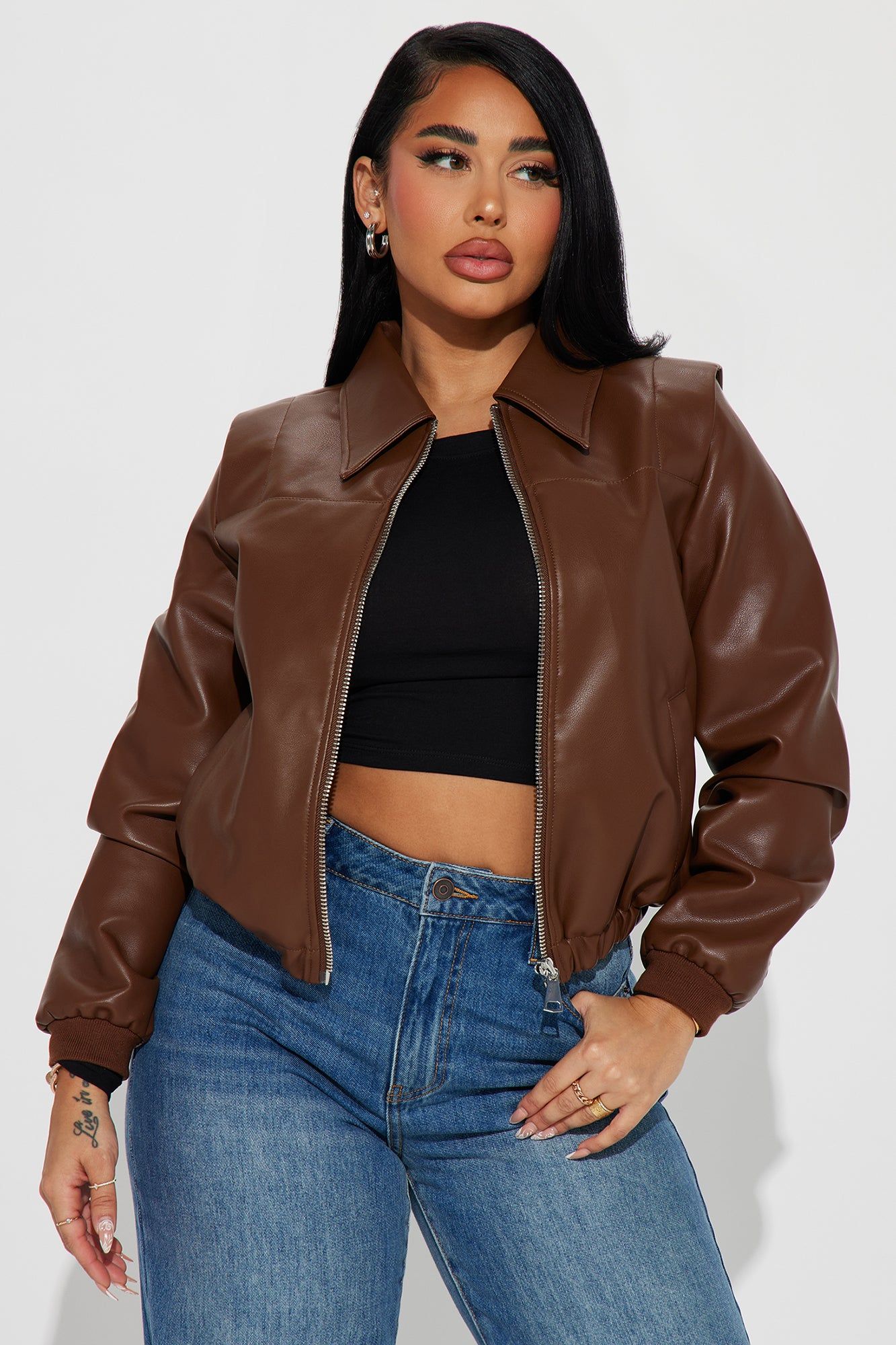 All Seasons Bomber Jacket - Chocolate sold by Fashion Nova