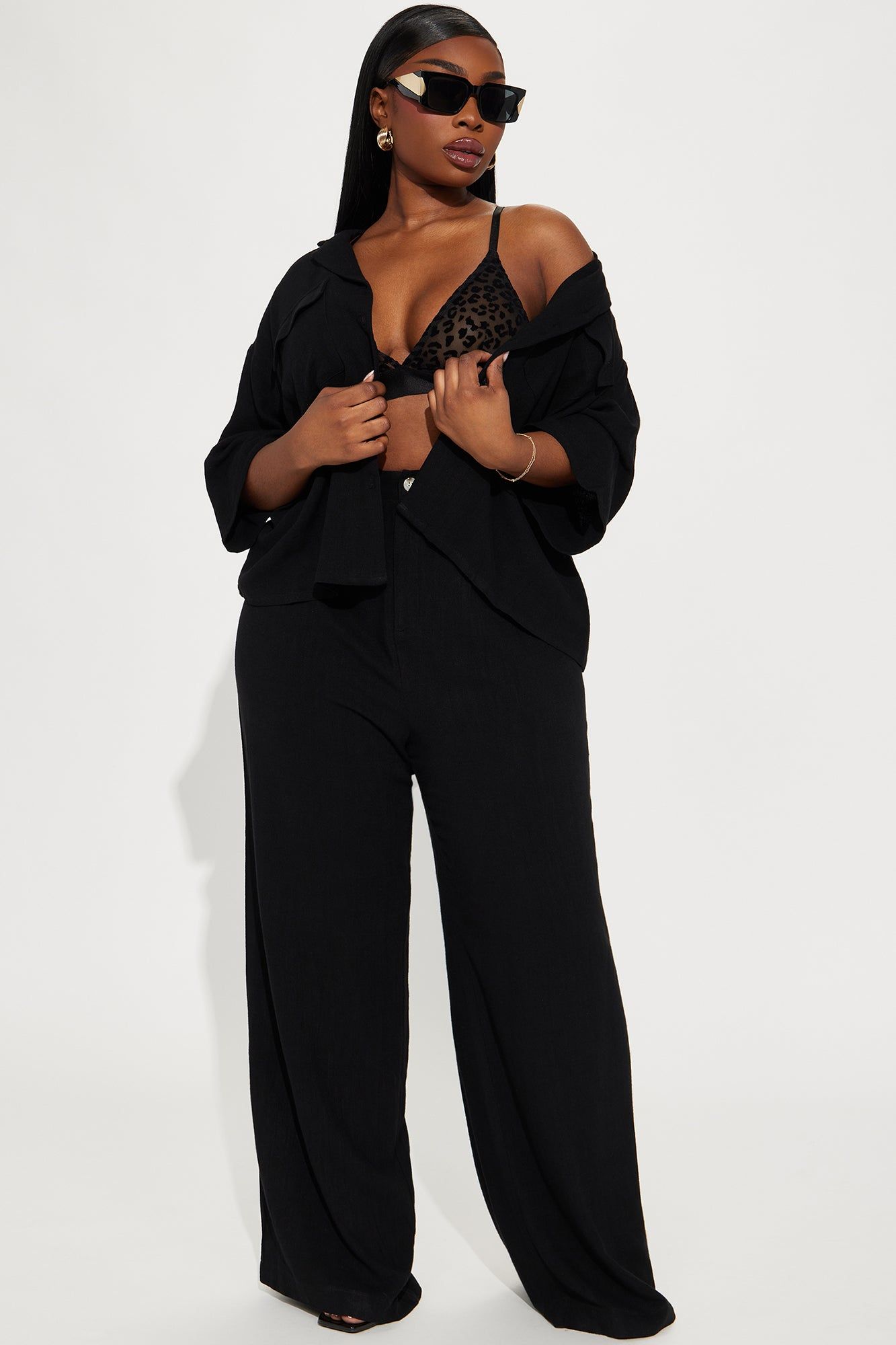 Roslyn Linen Pant Set - Black sold by Fashion Nova product image thumbnail 5