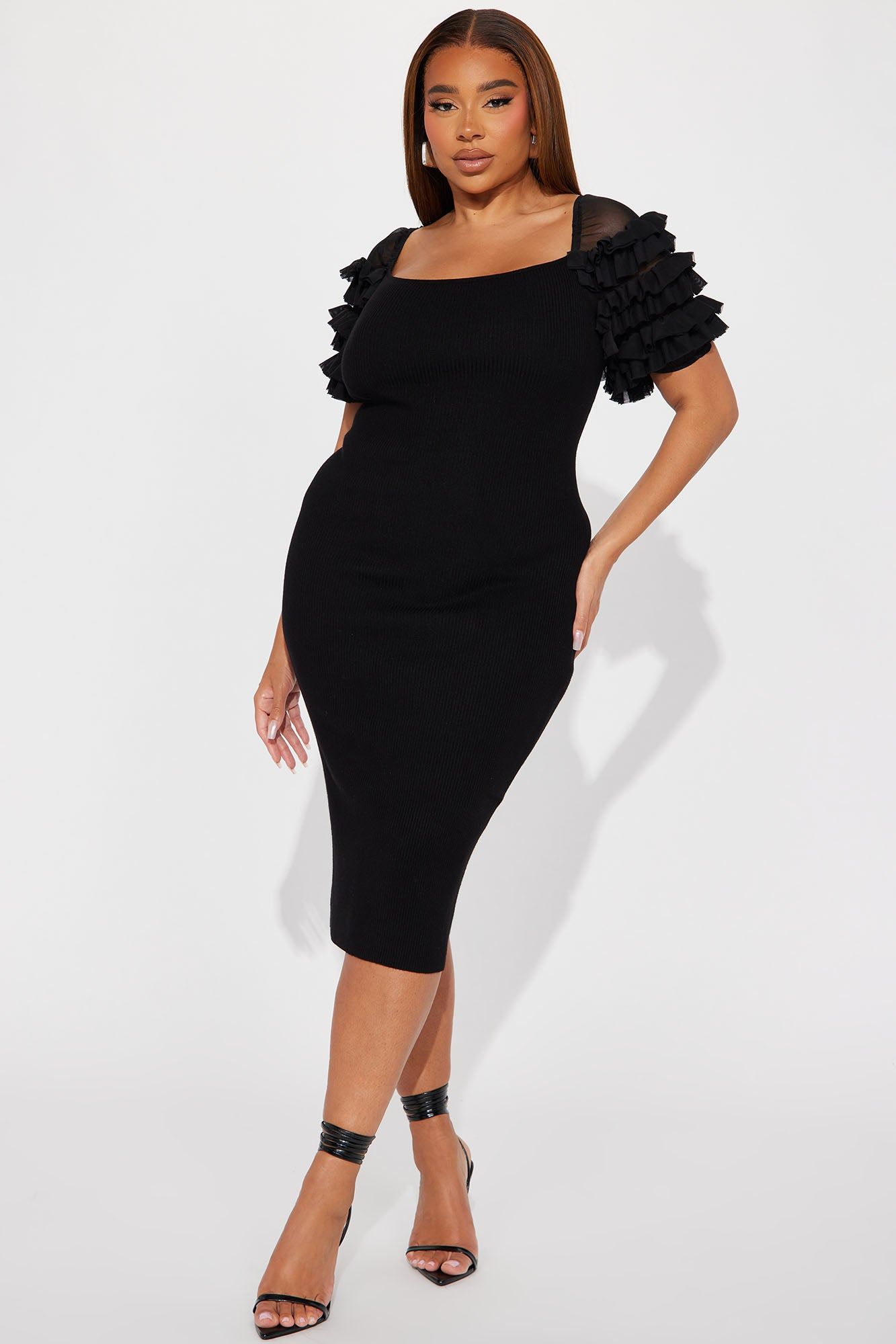 Reilly Ribbed Midi Dress - Black sold by Fashion Nova product image thumbnail 4