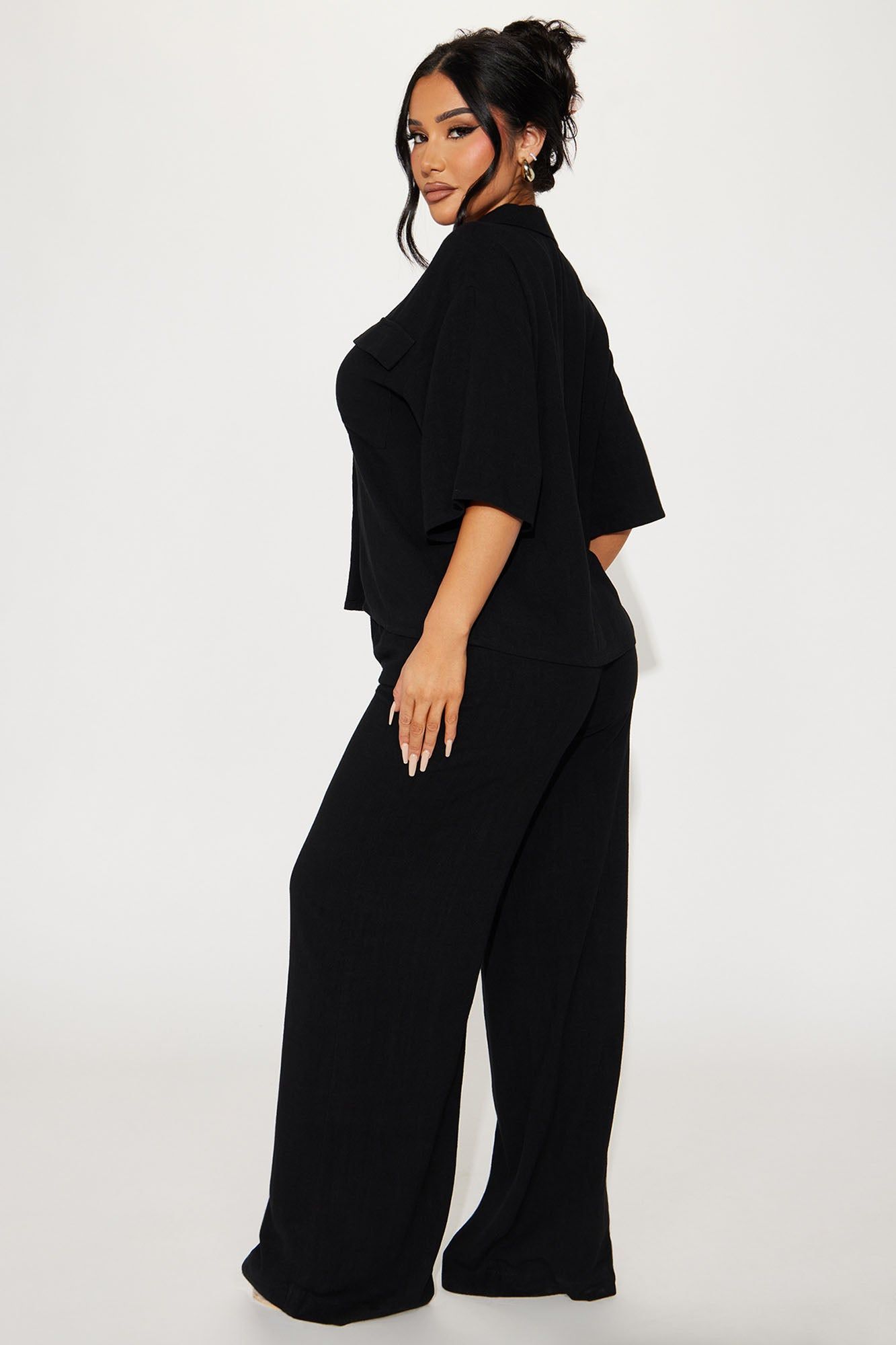 Roslyn Linen Pant Set - Black sold by Fashion Nova product image thumbnail 4