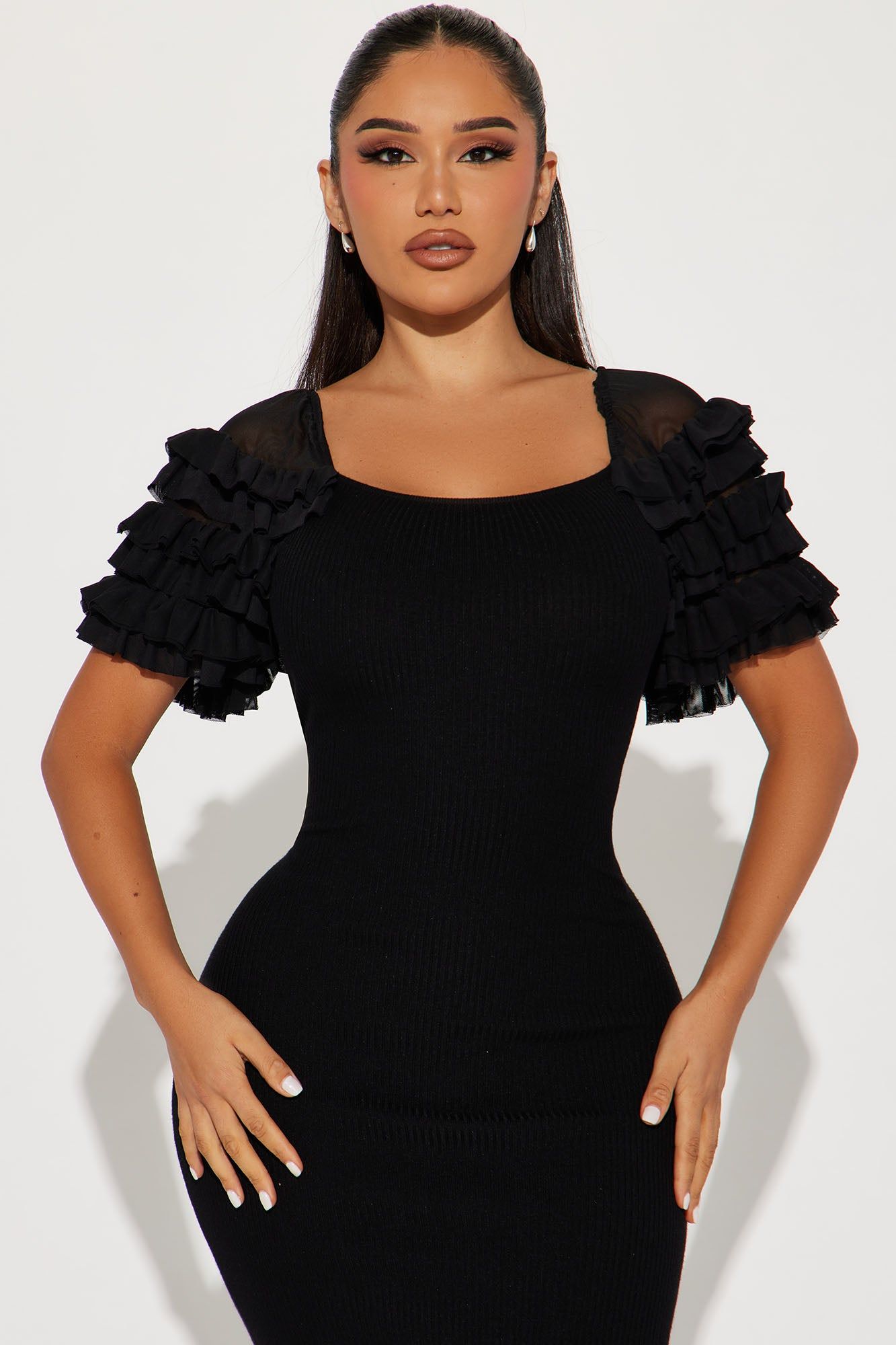 Reilly Ribbed Midi Dress - Black sold by Fashion Nova product image thumbnail 2