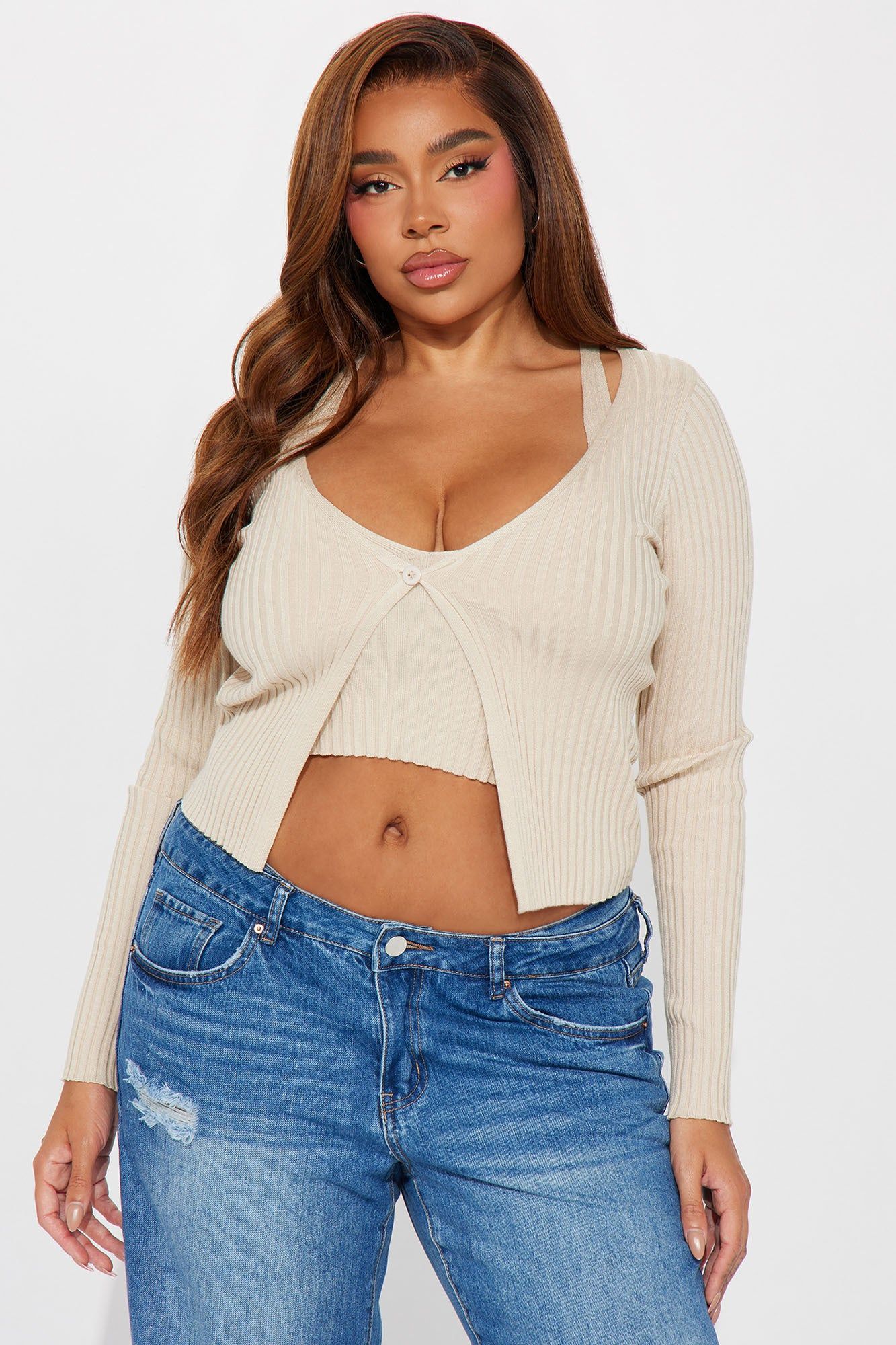 Misses Right Now Cardigan Sweater - Oatmeal sold by Fashion Nova product image thumbnail 4