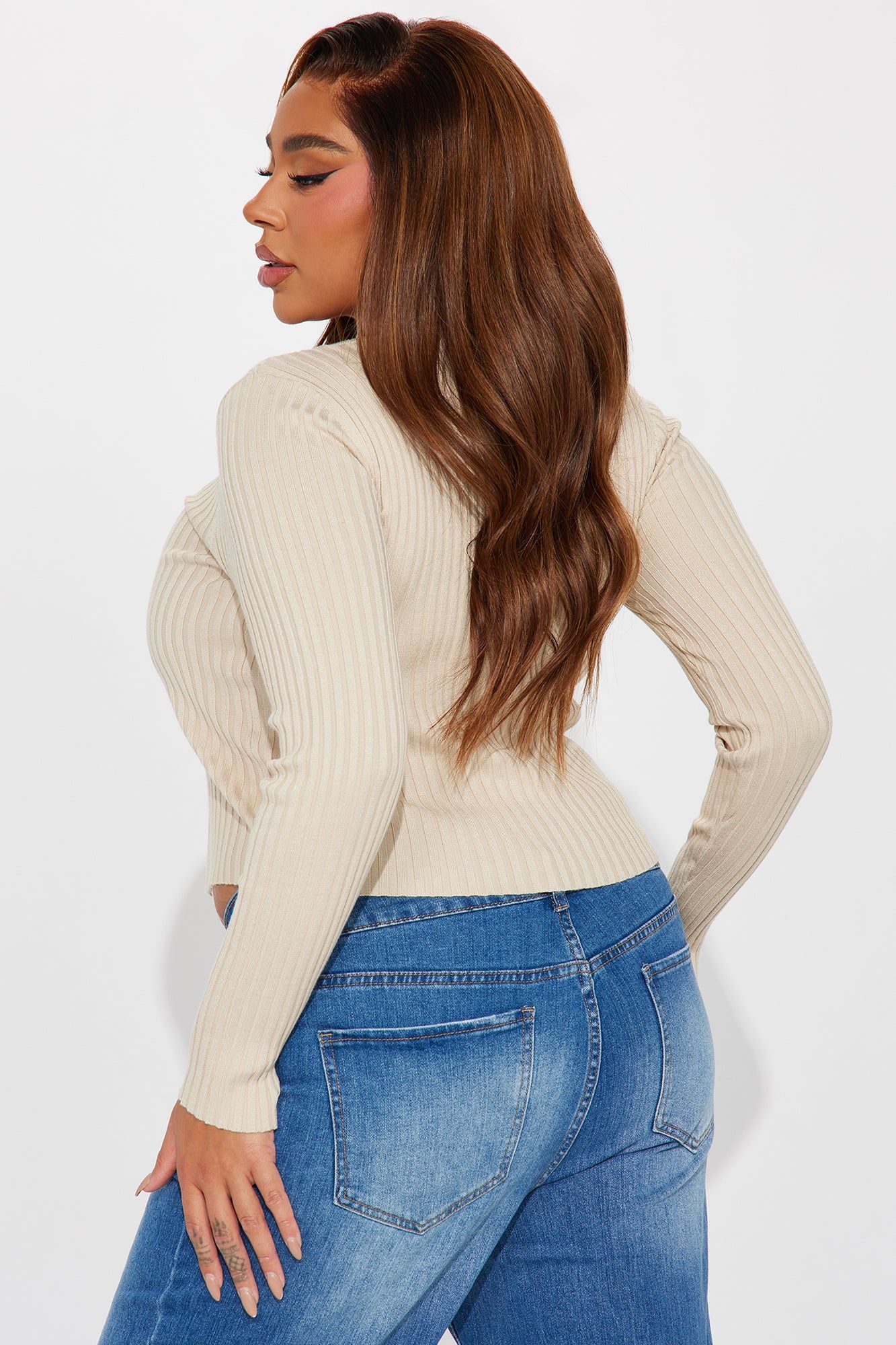 Misses Right Now Cardigan Sweater - Oatmeal sold by Fashion Nova product image thumbnail 6