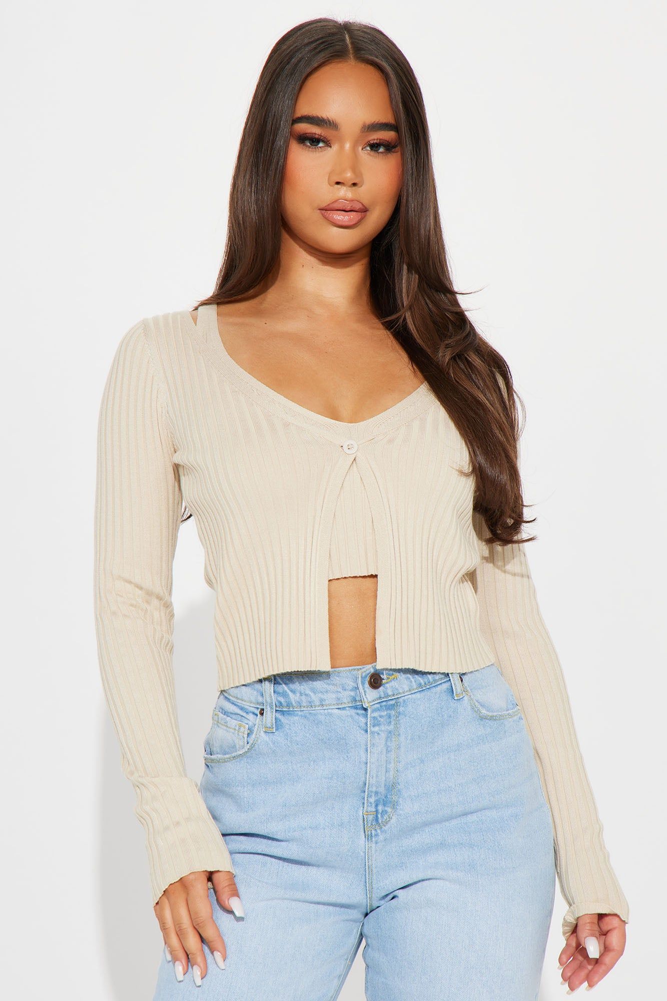 Misses Right Now Cardigan Sweater - Oatmeal sold by Fashion Nova
