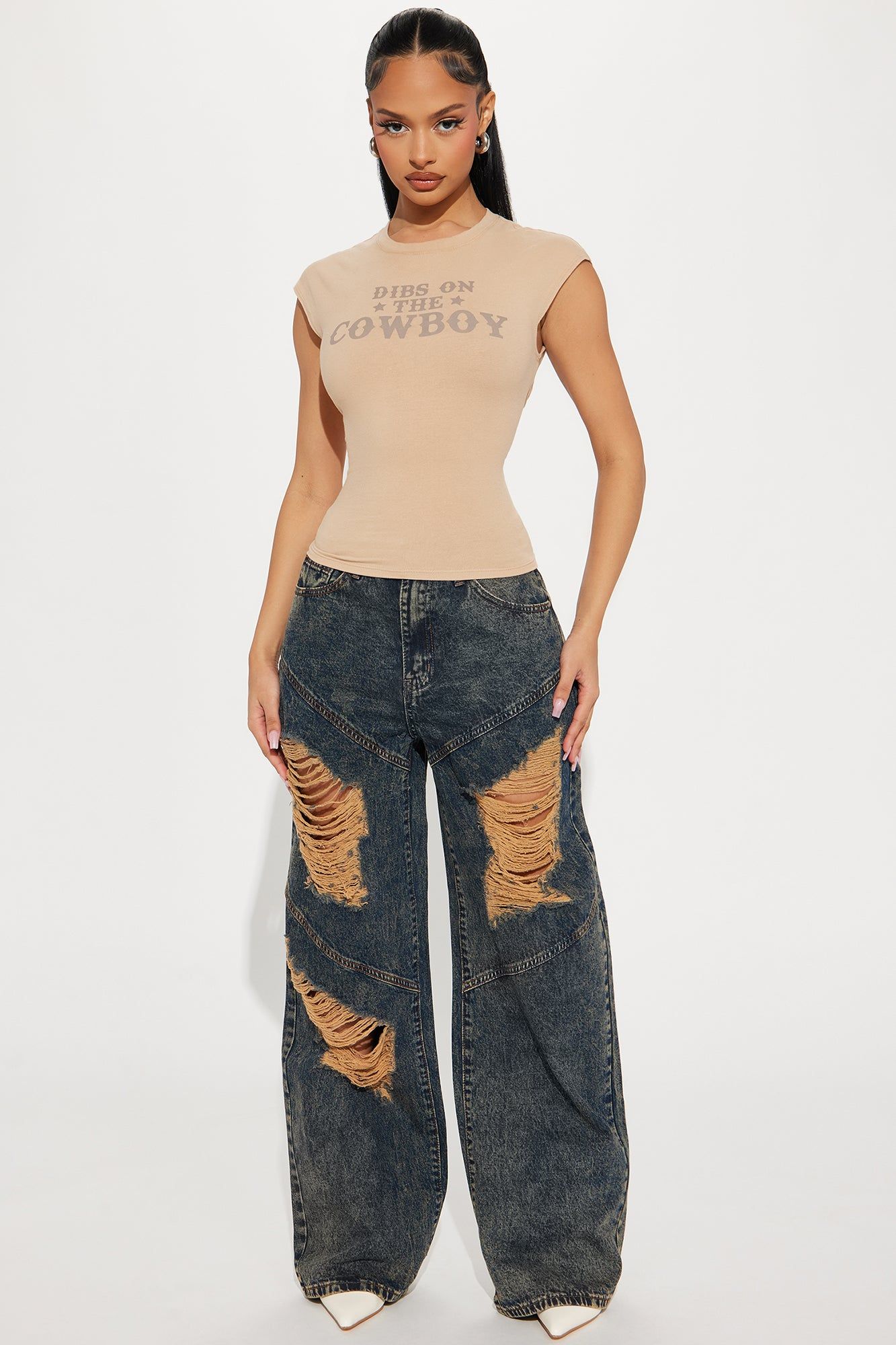 Dibs On The Cowboy Tee - Mocha sold by Fashion Nova product image thumbnail 2