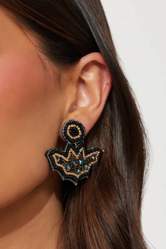Oh My Gourd Becky Look At Her Bat Earrings - Black sold by Fashion Nova