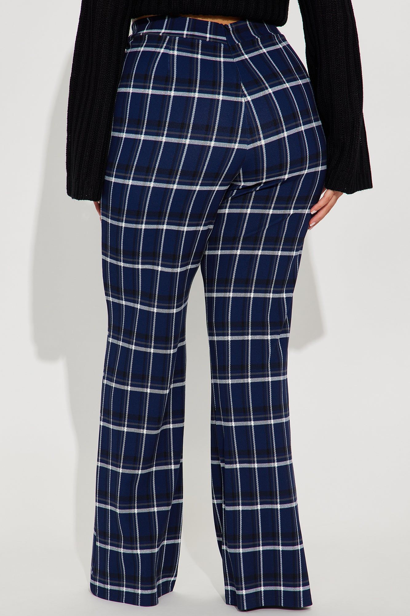 Call It Even Wide Leg Plaid Dress Pant - Navy/combo sold by Fashion Nova product image thumbnail 6