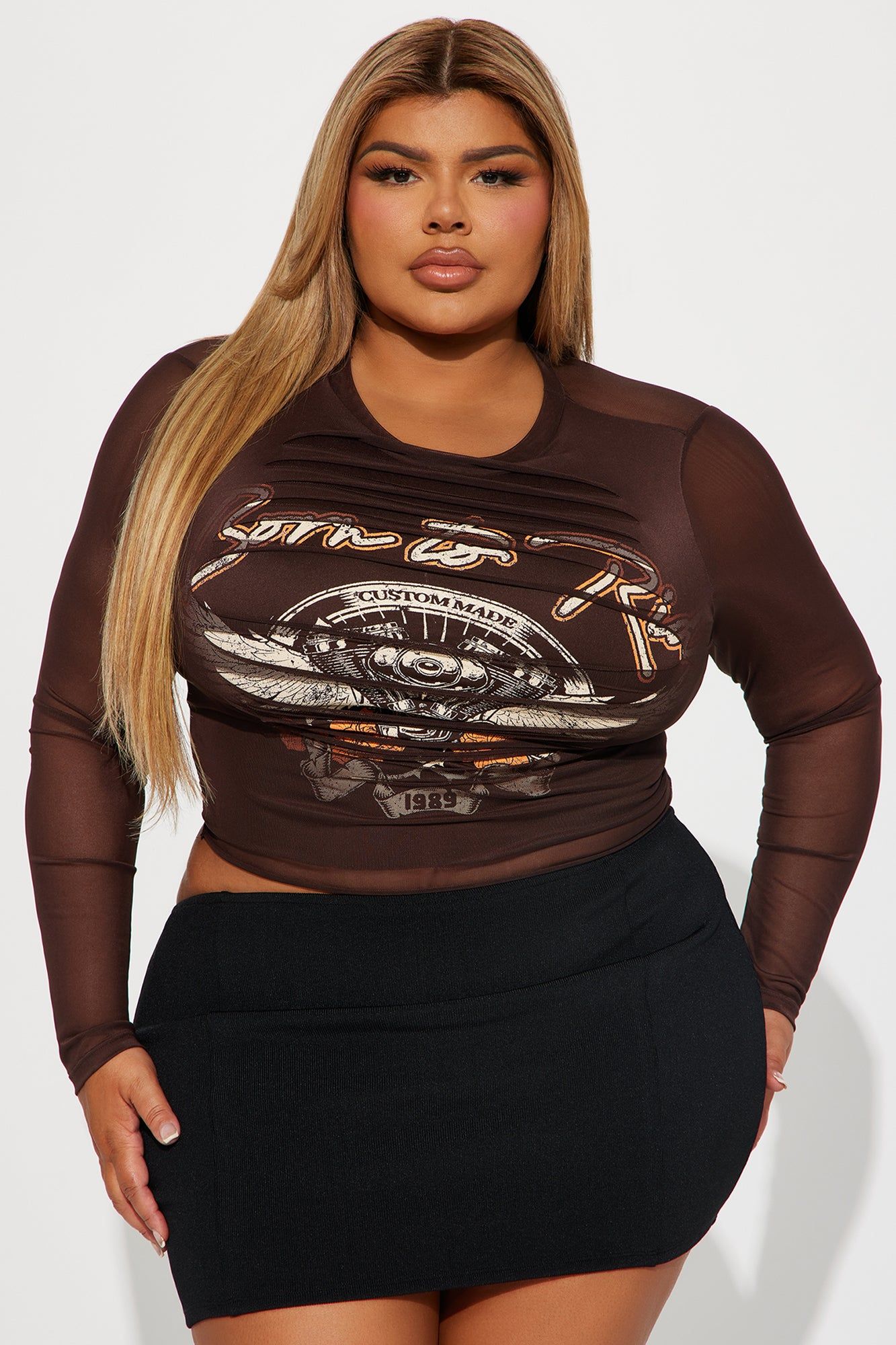 Hit The Road Distressed Top - Brown sold by Fashion Nova product image thumbnail 5