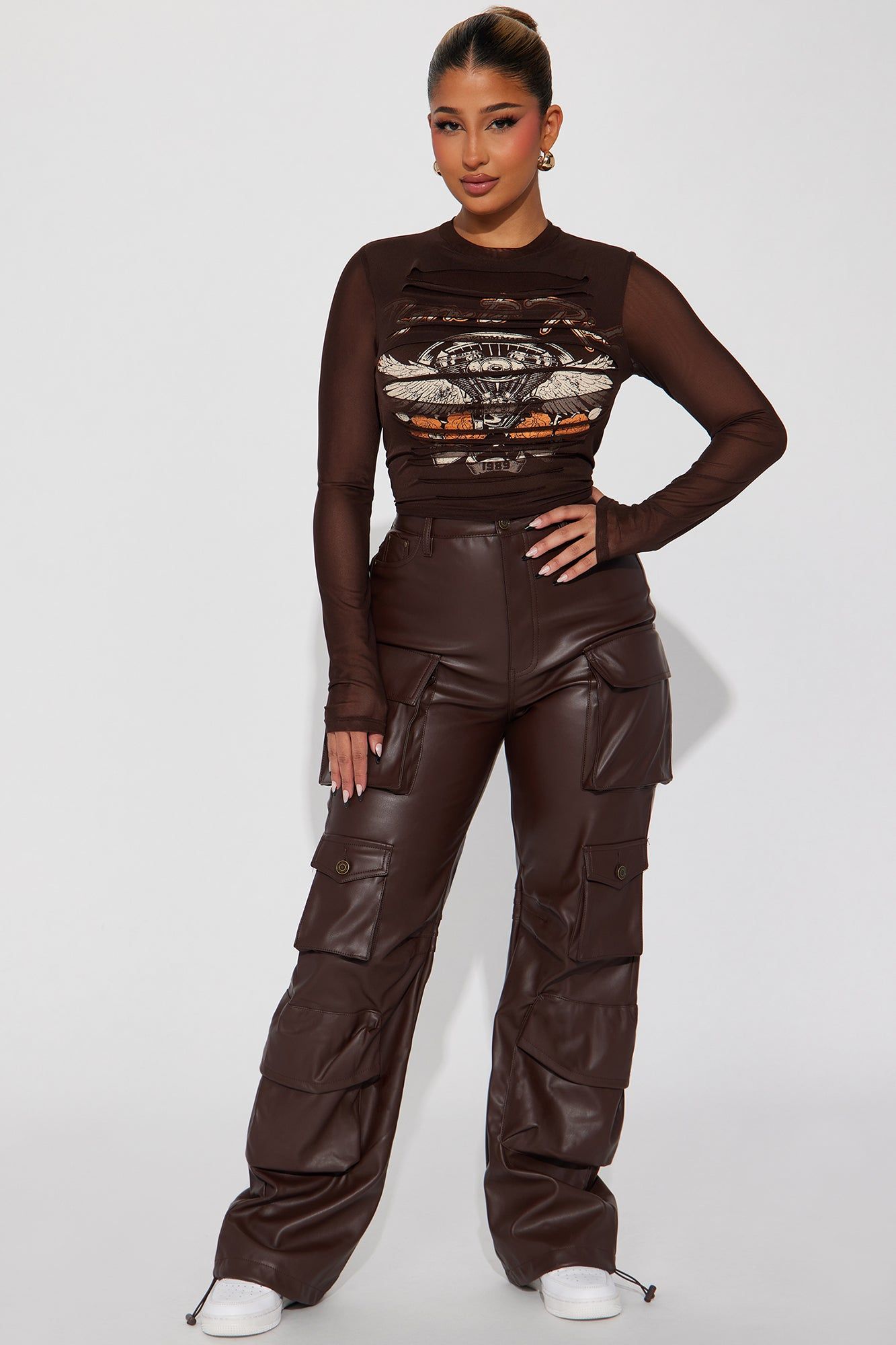 Hit The Road Distressed Top - Brown sold by Fashion Nova product image thumbnail 2