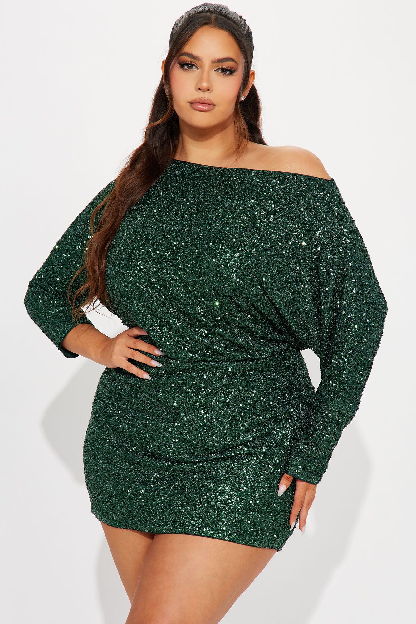 Valery Sequin Mini Dress - Hunter sold by Fashion Nova product image thumbnail 4