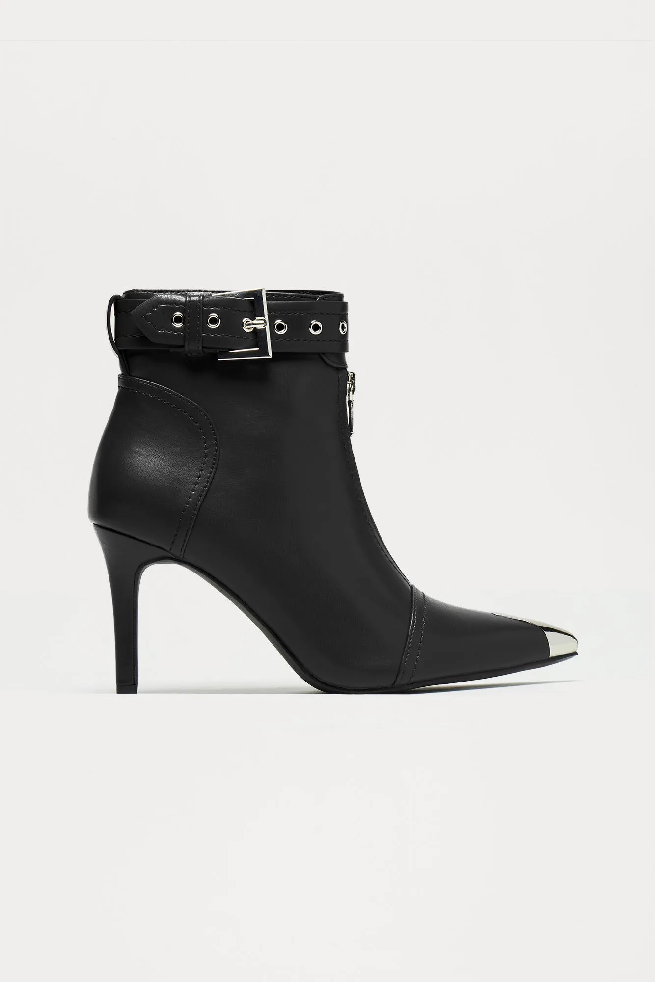 Never Tone Down Buckle Booties - Black sold by Fashion Nova