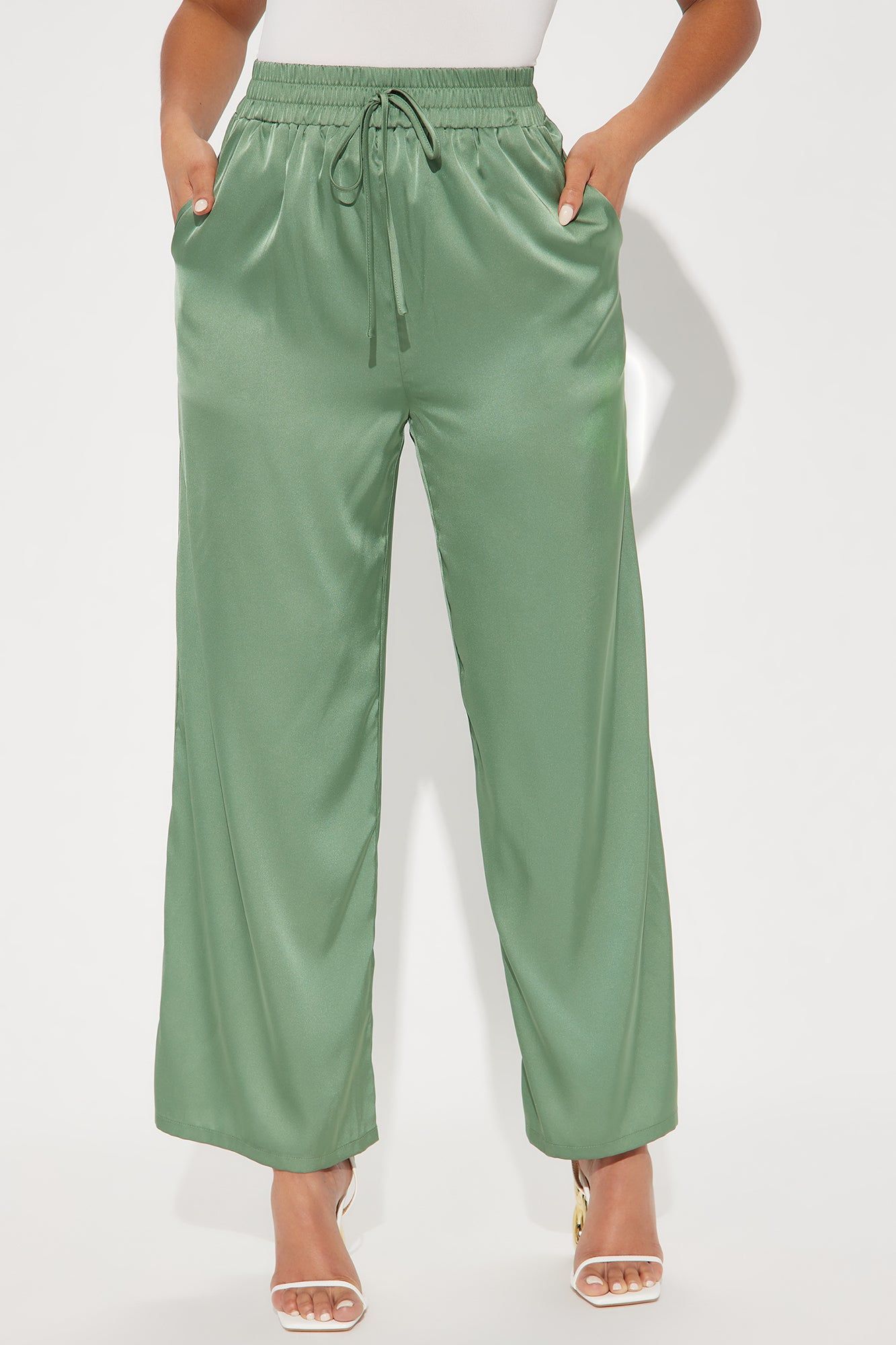 Stacy Satin Wide Leg Pant - Sage sold by Fashion Nova product image thumbnail 2