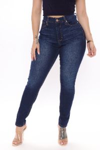 Slay All Day Super Stretch Skinny Jeans - Dark Wash sold by Fashion Nova