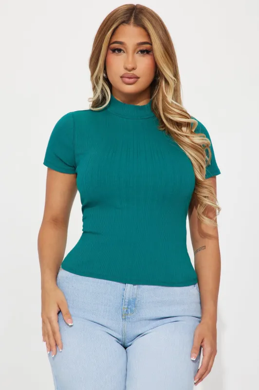 Chelsey Ribbed Top - Hunter sold by Fashion Nova