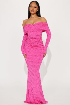 Esmeralda Embellished Gown - Hot Pink sold by Fashion Nova