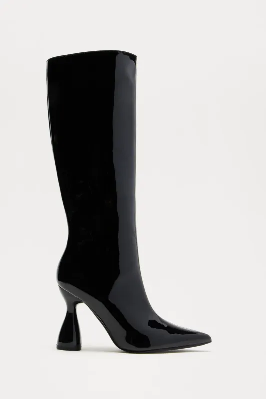 This Is My Moment Metallic Boots - Black sold by Fashion Nova