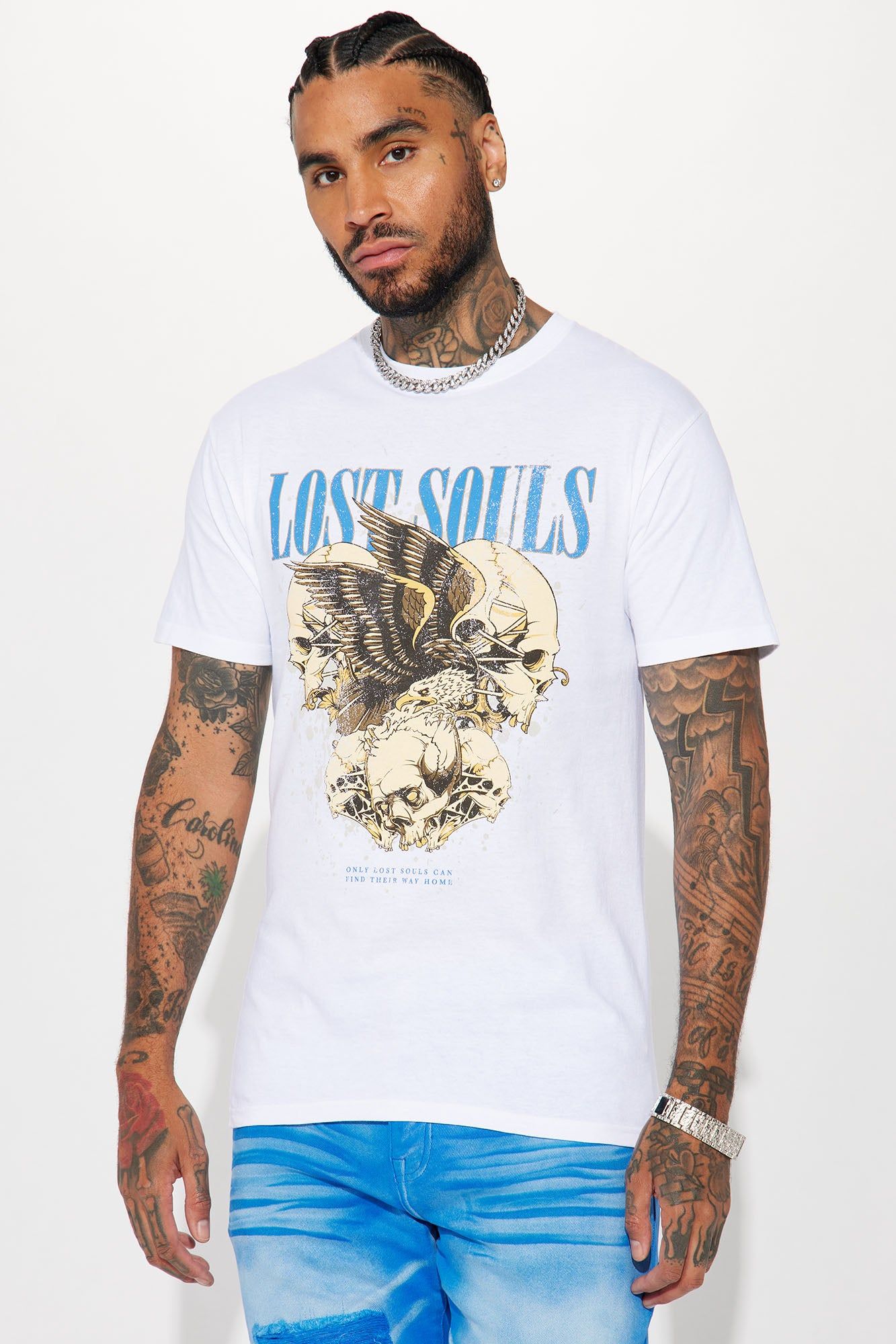 Lost Souls Short Sleeve Tee - White sold by Fashion Nova